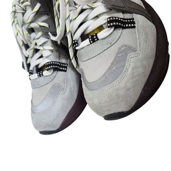 GANNI Shoes Womens EU 41 US 11 Grey Tech Chunky‎ Mixed-Media Sneakers Luxury - Picture 7 of 12